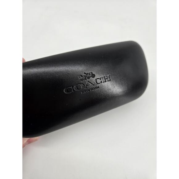 Coach Glasses Case New York Black Leather Hard Clamshell 6" - Picture 3 of 15